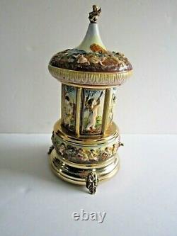 Vintage Porcelain Capodimonte Perfume Dispenser-reuge Swiss Musical Movement