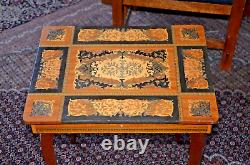 Vintage'RARE' Italian Satinwood Inlaid Marquetry REUGE Music Box Side Table