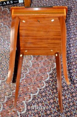 Vintage'RARE' Italian Satinwood Inlaid Marquetry REUGE Music Box Side Table