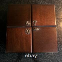 Vintage RARE Reuge Wood Music Box 4 Door Sections Nautical Edelweiss Swiss MCM