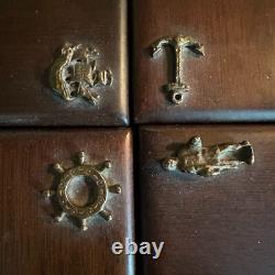 Vintage RARE Reuge Wood Music Box 4 Door Sections Nautical Edelweiss Swiss MCM