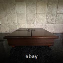 Vintage RARE Reuge Wood Music Box 4 Door Sections Nautical Edelweiss Swiss MCM
