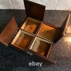 Vintage RARE Reuge Wood Music Box 4 Door Sections Nautical Edelweiss Swiss MCM