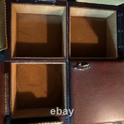 Vintage RARE Reuge Wood Music Box 4 Door Sections Nautical Edelweiss Swiss MCM