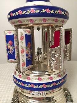 Vintage REUGE 13 Italian Porcelain Music Box Musical Cigarette Holder Carousel