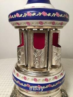 Vintage REUGE 13 Italian Porcelain Music Box Musical Cigarette Holder Carousel