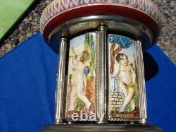 Vintage REUGE Capodimonte ITALY Music Carousel Cigarette Lipstick Holder WORKS