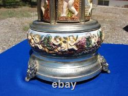 Vintage REUGE Capodimonte ITALY Music Carousel Cigarette Lipstick Holder WORKS