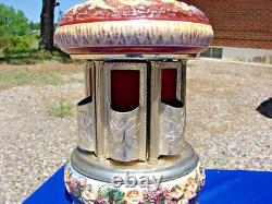 Vintage REUGE Capodimonte ITALY Music Carousel Cigarette Lipstick Holder WORKS