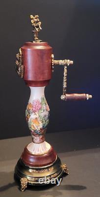 Vintage REUGE & Capodimonte Swiss Mov't Pepper Coffee Mill Grinder RISQUE Nymph