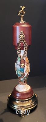 Vintage REUGE & Capodimonte Swiss Mov't Pepper Coffee Mill Grinder RISQUE Nymph