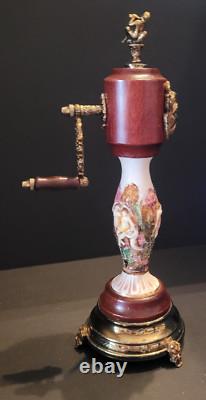 Vintage REUGE & Capodimonte Swiss Mov't Pepper Coffee Mill Grinder RISQUE Nymph