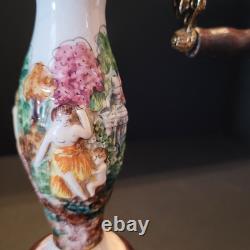 Vintage REUGE & Capodimonte Swiss Mov't Pepper Coffee Mill Grinder RISQUE Nymph