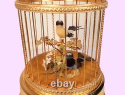 Vintage REUGE Double Singing Bird Cage Automaton Music Box (Video Inc.)