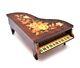 Vintage REUGE Grand Piano Music Box Wood Mosaic Jewelry Box Swiss Music Casket