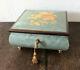 Vintage REUGE Inlaid Lacquer Wood Music Jewelry Box with Key