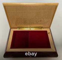 Vintage REUGE Italian Jewelry Music Box floral inlaid wood plays Edelweiss
