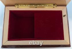 Vintage REUGE Italian Jewelry Music Box floral inlaid wood plays Edelweiss