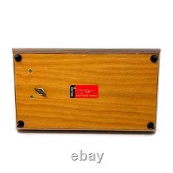 Vintage REUGE Italian Wood Inlay Jewelry Music Box 5.5x10.5x2 Brown