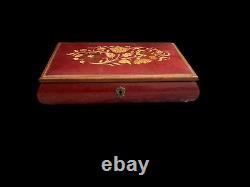 Vintage REUGE Jewelry Music Box Claire de Lune Debussy Made in Italy Lock Key