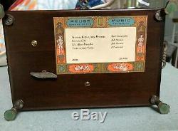Vintage REUGE MUSIC BOX Chest with Paintings Decoupage CH 4/50 45033