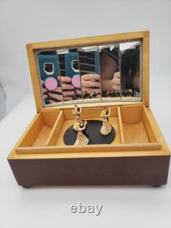 Vintage REUGE Music Box Art DECO Dancing Couples Cigarette Humidor Jewelry c1950
