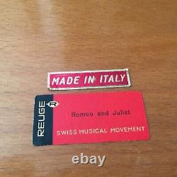 Vintage REUGE Musical Jewelry Box Romeo and Juliet Made In Italy Swiss Movement