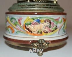 Vintage REUGE Porcelain Carousel Cherub Cigarette Music Box