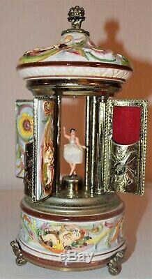Vintage REUGE Porcelain Carousel Cherub Cigarette Music Box