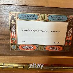 Vintage REUGE SAINTE CROIX Swiss Music Box Hungarian Rhapsody 72 Keys Inlay