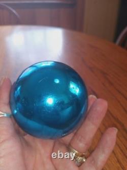 Vintage REUGE Swiss Made Ste Croix Blue Musical Ball Ornament Works