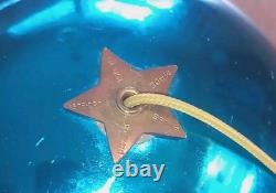 Vintage REUGE Swiss Made Ste Croix Blue Musical Ball Ornament Works