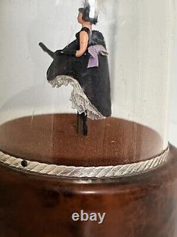 Vintage REUGE Swiss Movement Animated French CanCan Dancer Figure Music Box Read