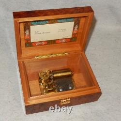 Vintage REUGE Swiss Music Box 2 Airs Song 28 Notes Cylinder Burl Wood 2/28