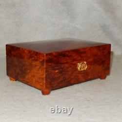 Vintage REUGE Swiss Music Box 2 Airs Song 28 Notes Cylinder Burl Wood 2/28
