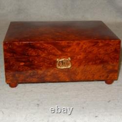 Vintage REUGE Swiss Music Box 2 Airs Song 28 Notes Cylinder Burl Wood 2/28