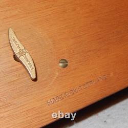 Vintage REUGE Swiss Music Box 2 Airs Song 28 Notes Cylinder Burl Wood 2/28