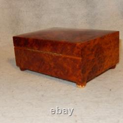 Vintage REUGE Swiss Music Box 2 Airs Song 28 Notes Cylinder Burl Wood 2/28