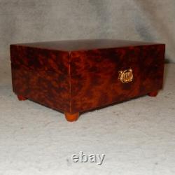 Vintage REUGE Swiss Music Box 2 Airs Song 36 Notes Cylinder Burl Wood 2/36