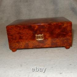Vintage REUGE Swiss Music Box 2 Airs Song 36 Notes Cylinder Burl Wood 2/36