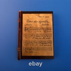 Vintage REUGE Swiss Musical Movement Jewelry Box Wooden Book Shaped