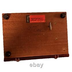 Vintage REUGE Swiss Musical Movement Jewelry Box Wooden Book Shaped