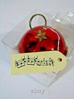 Vintage REUGE Swiss Musical Red Christmas Ball Ornament (Plays White Christmas)