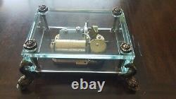 Vintage REUGE Switzerland Dauphin/Dolphin Footed Glass Music Box