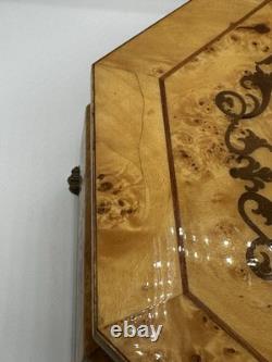 Vintage Rare Swiss Reuge Marquetry Footed Music Box Made In Italy 13