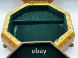 Vintage Rare Swiss Reuge Marquetry Footed Music Box Made In Italy 13