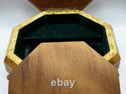 Vintage Rare Swiss Reuge Marquetry Footed Music Box Made In Italy 13