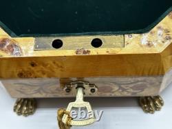 Vintage Rare Swiss Reuge Marquetry Footed Music Box Made In Italy 13