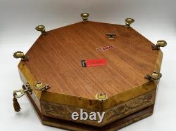 Vintage Rare Swiss Reuge Marquetry Footed Music Box Made In Italy 13