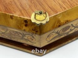 Vintage Rare Swiss Reuge Marquetry Footed Music Box Made In Italy 13